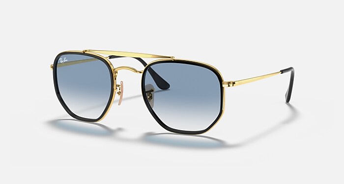 MARSHAL II Sunglasses in Arista Gold and Light Blue Gradient (52