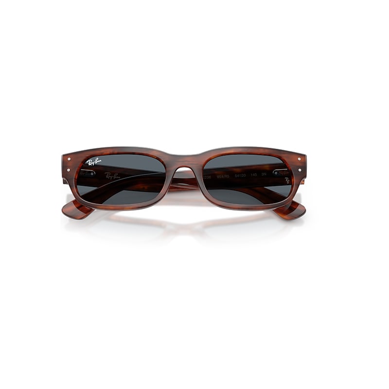 Ray-Ban Rb2236 Sunglasses Striped Havana Frame Blue Lenses 54-20