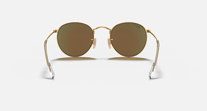 ROUND FLASH LENSES Sunglasses in Gold and Blue Polarized - RB3447