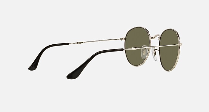 ROUND METAL FOLDING Sunglasses in Silver and Silver Flash (50-20