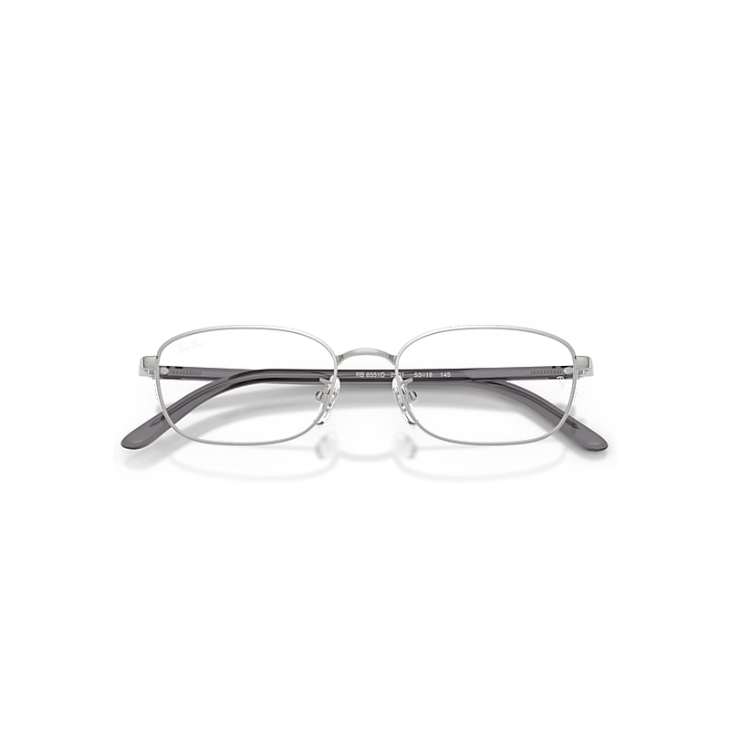 Ray-Ban Rb6551d Optics Optical Transparent Dark Grey Frame Clear Lenses Polarized 53-18