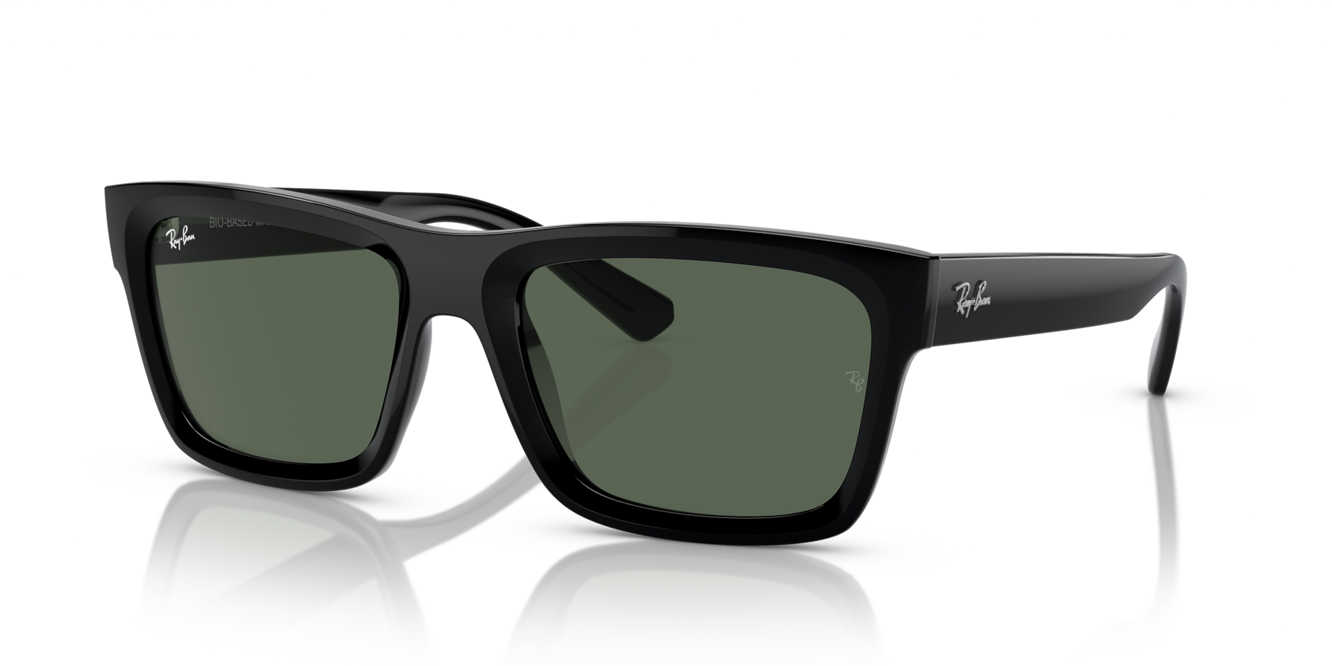 WARREN BIO-BASED Sunglasses in Black and Dark Green (57-20