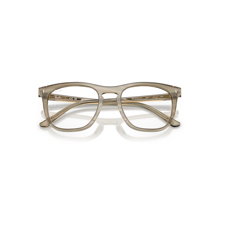 Ray-Ban Rb2210v Optics Change Eyeglasses Photo Striped Grey Frame Clear Lenses Polarized 53-21