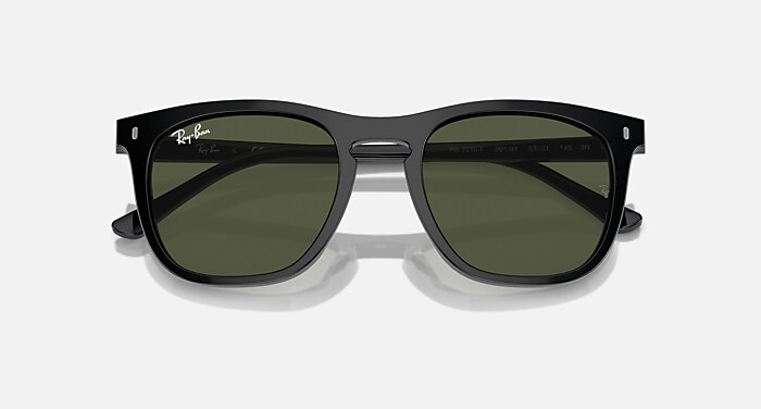 RayBan RB2210F レイバン サングラス ブラック グリーン RB2210 Sunglasses in Black and Green (53-21) - RB2210F | Ray-Ban® US