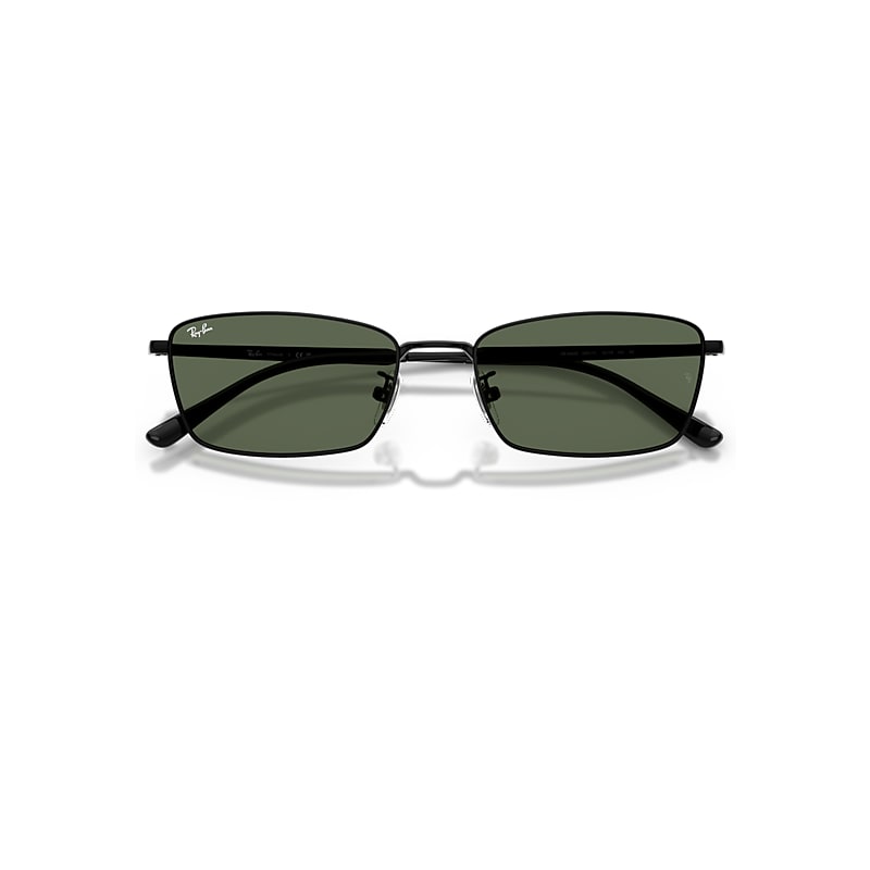 Ray-Ban Rb8069d Titanium Sunglasses Black Frame Green Lenses 55-18