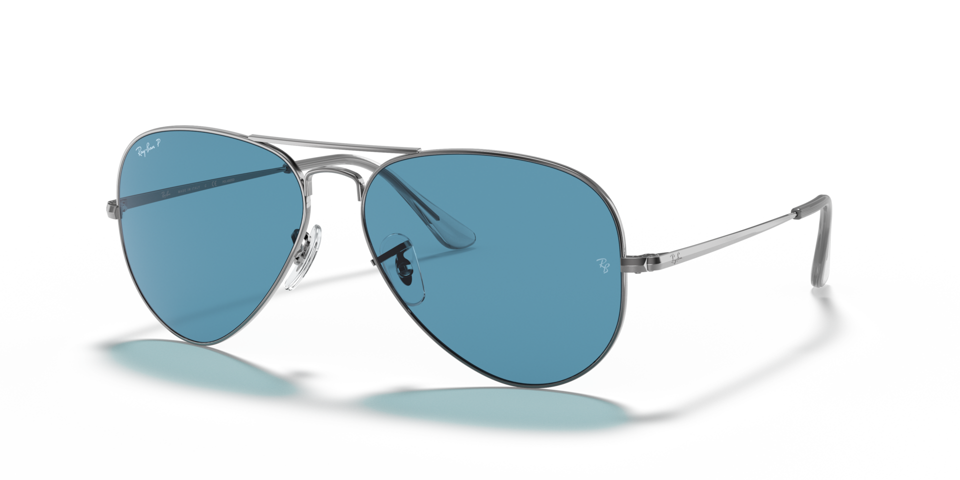 AVIATOR METAL II POLARIZED+ LENSES Sunglasses in Gunmetal and Blue
