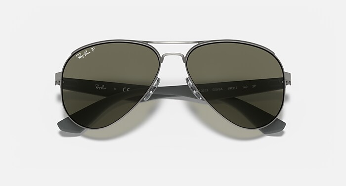 Ray-Ban RB3523 029/55 サングラス RB3523 Polarized Sunglasses in Gunmetal and G-15 Green Polarized