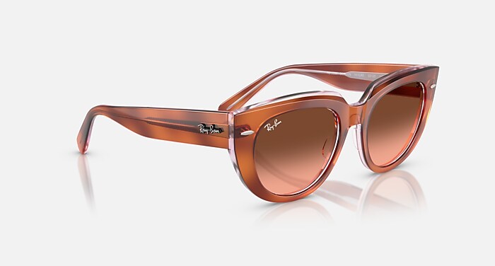 DOREEN Sunglasses in Red Havana On Transparent Multicolor and Pink