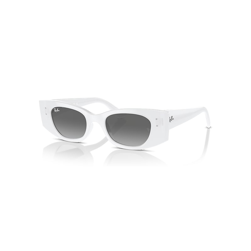 Ray-Ban Sunglasses Unisex Kat Bio-based - White Frame Grey Lenses 49-20