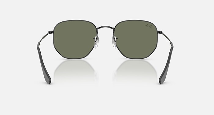HEXAGONAL FLAT LENSES Sunglasses in Black and Green Mirror (54-21