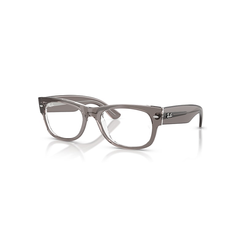 Ray-Ban Eyeglasses Unisex Mega Wayfarer II Optics - Transparent Grey Frame Clear Lenses Polarized 52-21