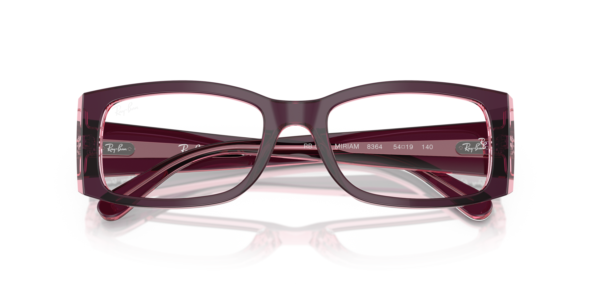 Ray-Ban Miriam Optics Eyeglasses Violet On Transparent Pink Frame Clear Lenses Polarized 52-19 155$