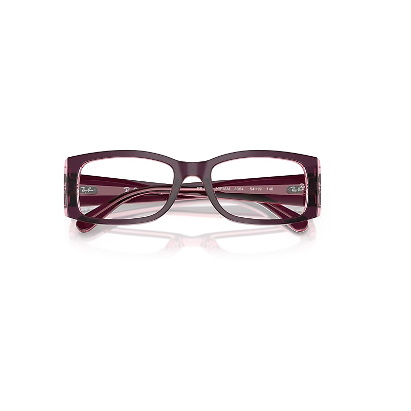Ray-Ban Miriam Optics Eyeglasses Violet On Transparent Pink Frame Clear Lenses Polarized 52-19