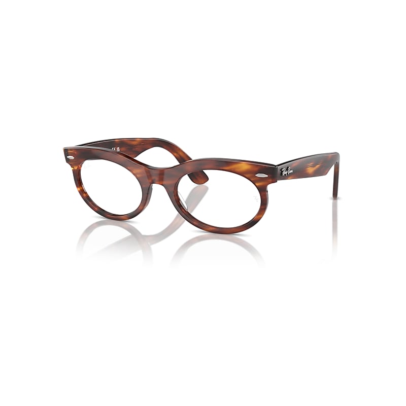 Ray-Ban Eyeglasses  Wayfarer Oval Optics - Striped Havana Frame Clear Lenses Polarized 50-22, RX2242V