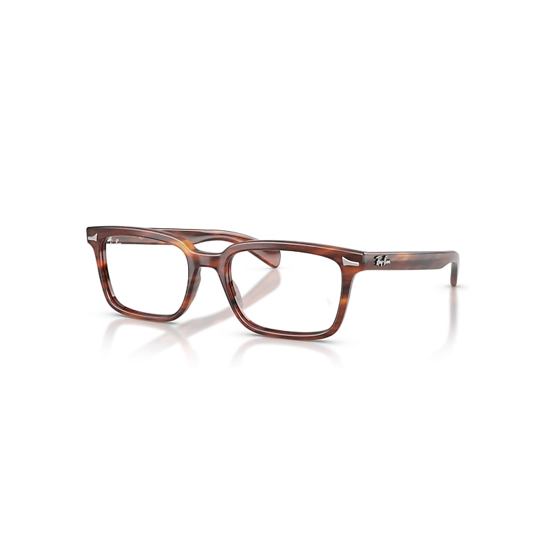 Ray-Ban Eyeglasses Brunel Optics - Striped Havana Frame Transparent Lenses Polarized 55-19, RB5534 - Image 1