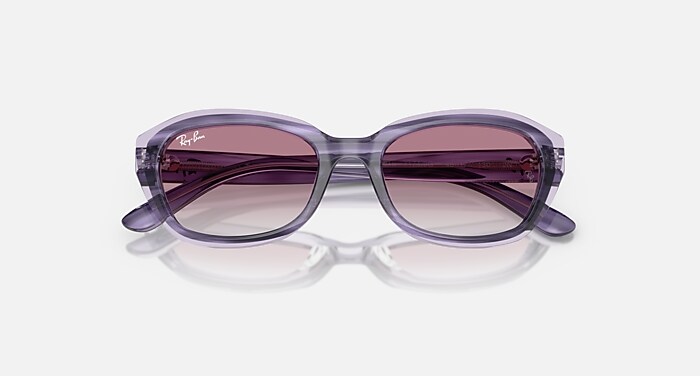 RB9081S KIDS Sunglasses in Striped Violet On Transparent Violet