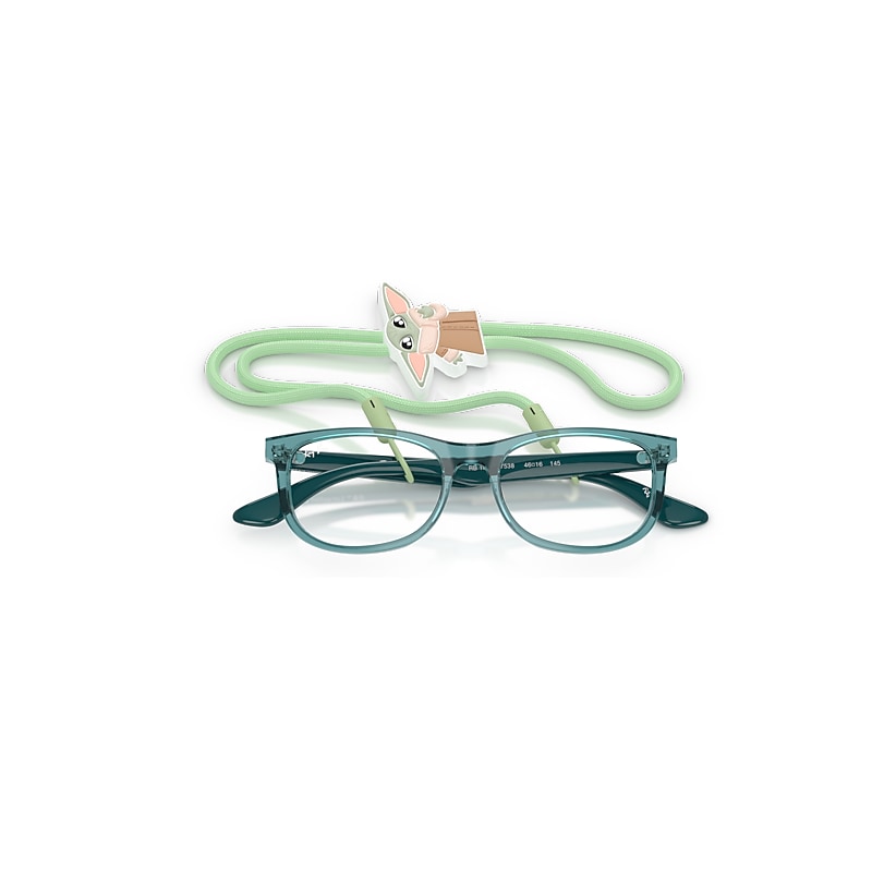 Ray-Ban Ray-Ban Star Wars™ – Grogu Mini New Wayfarer Optics Eyeglasses Petroleum Frame Clear Lenses Polarized 46-16