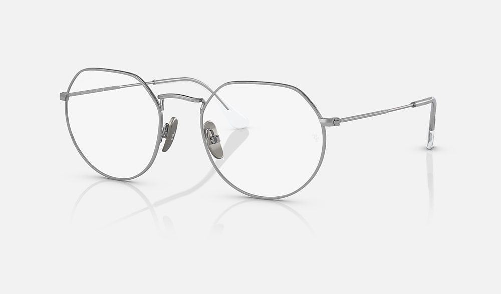 JACK TITANIUM OPTICS メガネ シルバー と クリア (51-20) - RB8165V