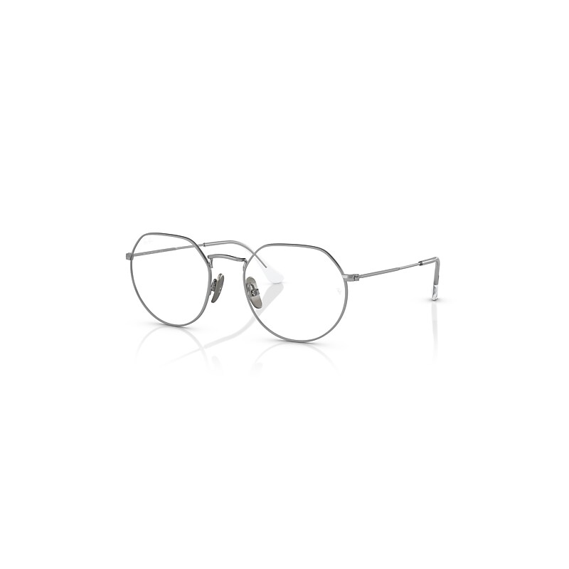 Ray-Ban Eyeglasses  Jack Titanium Optics - Silver Frame Clear Lenses Polarized 49-20, RB8165V