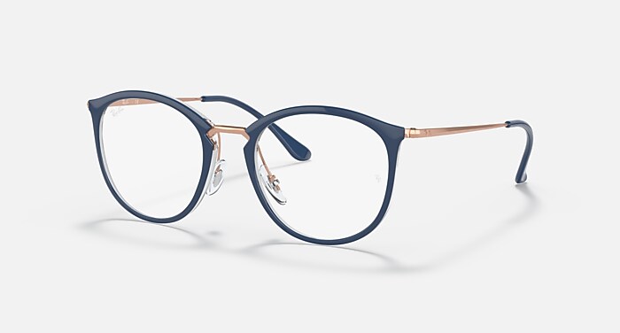RB7140 OPTICS Eyeglasses with Blue On Transparent Frame - RB7140