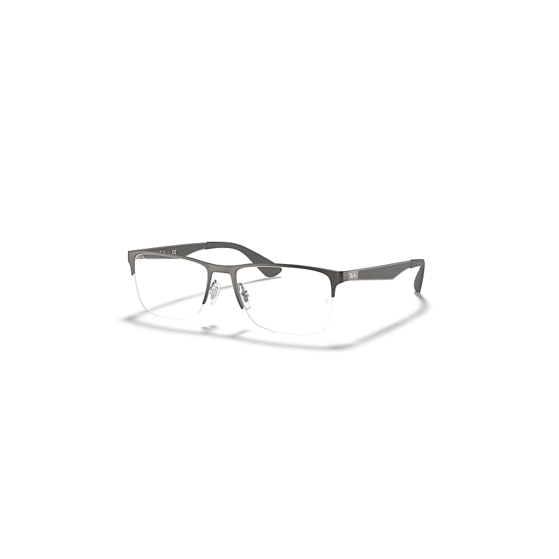Ray-Ban Eyeglasses Unisex Rb6335 Optics - Grey Frame Clear Lenses Polarized 56-17