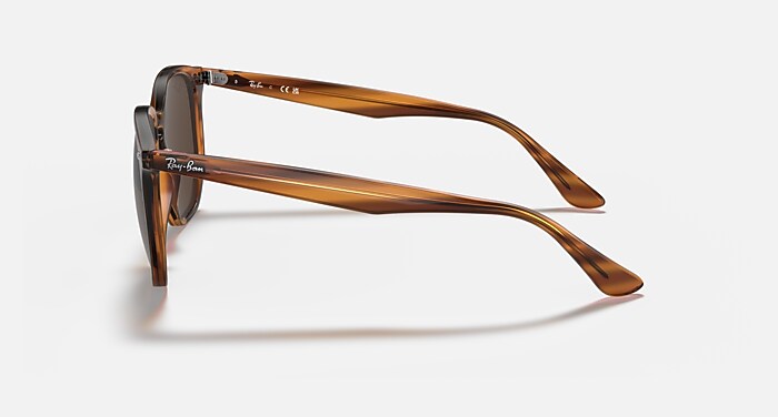 RB4306 Sunglasses in Striped Red Havana and Dark Brown (54-19