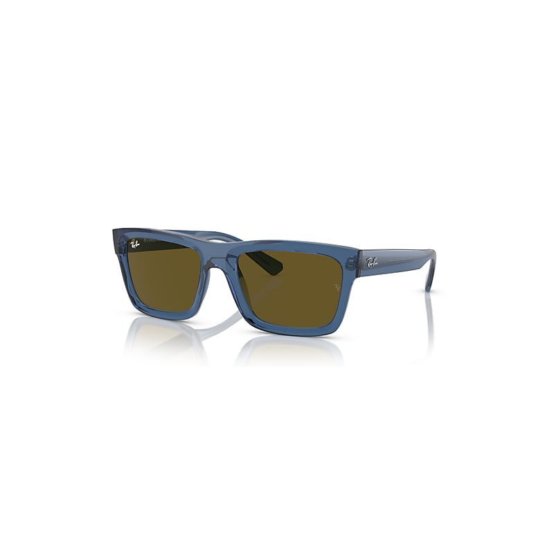 Ray-Ban Sunglasses Warren Bio-Based - Transparent Dark Blue Frame Brown Lenses 57-20, RB4396 - Image 1