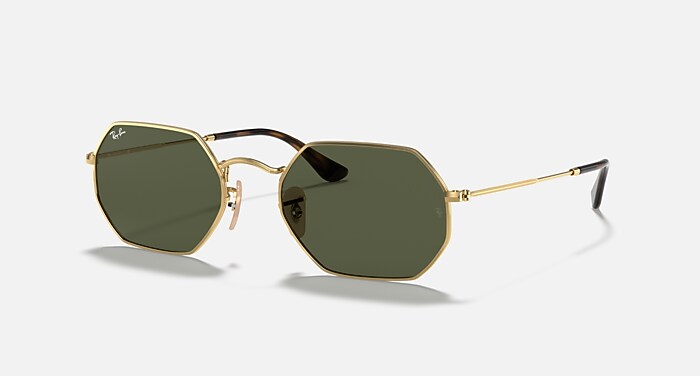 OCTAGONAL CLASSIC Sunglasses in Arista Gold and G-15 Green