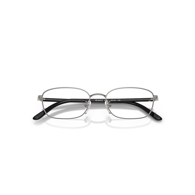 Ray-Ban Rb6551d Optics Optical Black Frame Clear Lenses Polarized 53-18