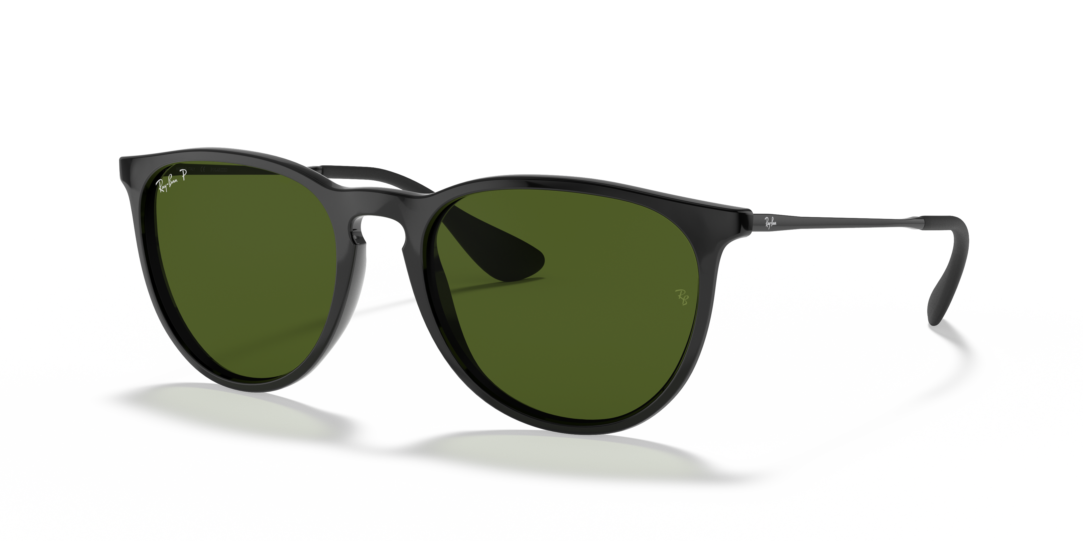 ERIKA CLASSIC Sunglasses in Black and G-15 Green Polarized