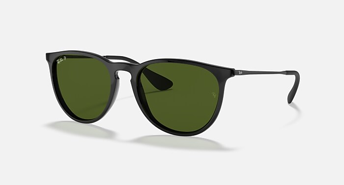 ERIKA CLASSIC Sunglasses in Black and G-15 Green Polarized