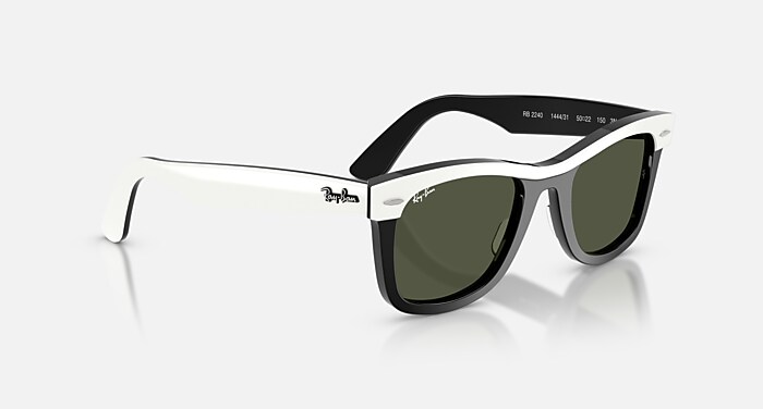 Ray-Ban Highstreet Sunglasses with Two Tone Black & White frame Ray-Ban Highstreet Sunglasses Two Tone Black White Gray  main image 3