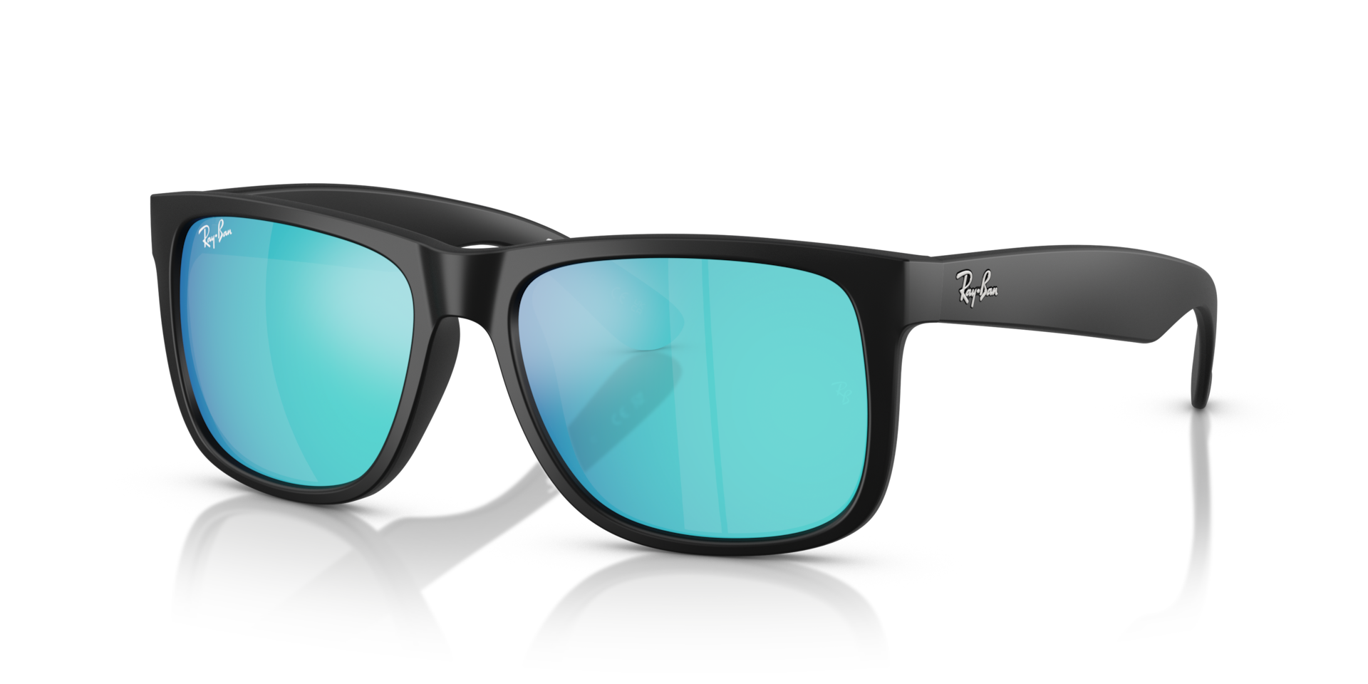 JUSTIN COLOR MIX Sunglasses in Rubber Black and Blue Mirror (54-17