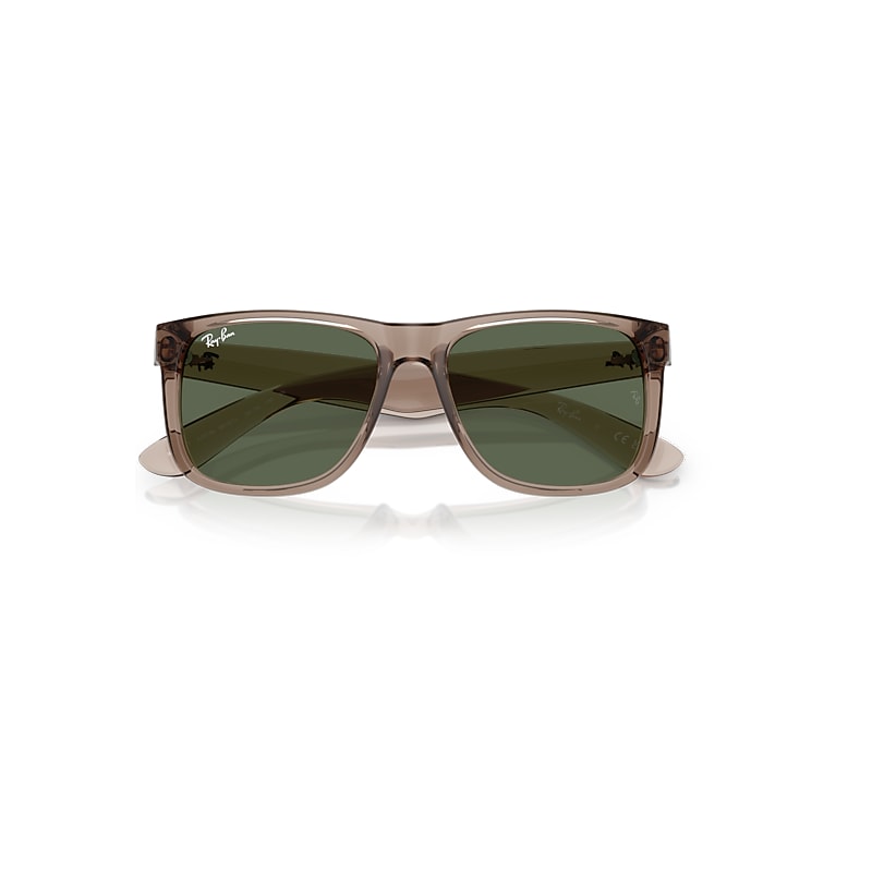 JUSTIN CLASSIC Sunglasses in Transparent Brown and Dark Green (55