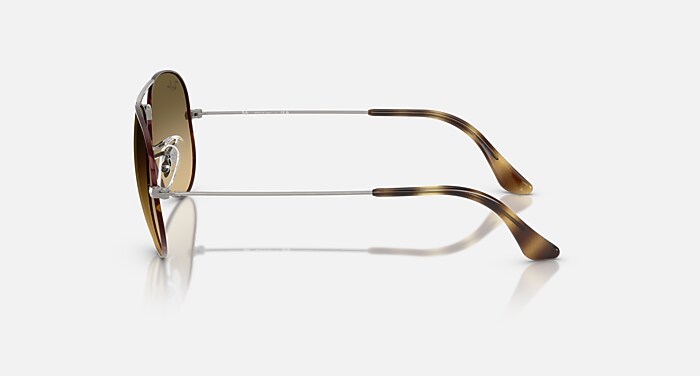 AVIATOR LARGE METAL Sunglasses in Havana On Gunmetal and Brown