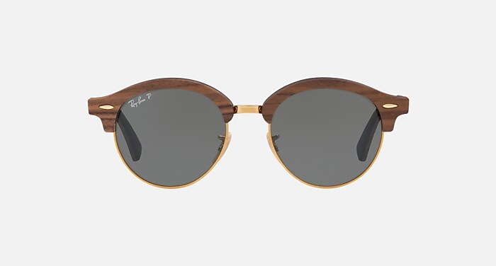 CLUBROUND WOOD Polarized Sunglasses in Gold and G-15 Green