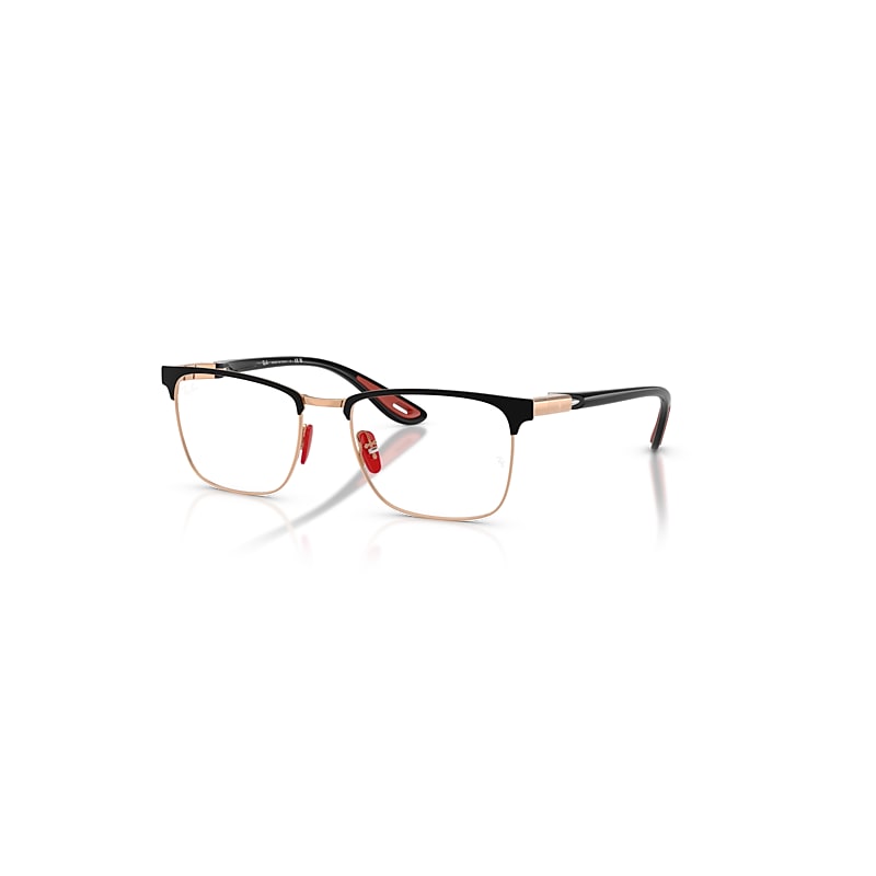 Ray-Ban Eyeglasses   Optics Scuderia Ferrari Collection - Black Frame Clear Lenses Polarized 54-19, RB6621M