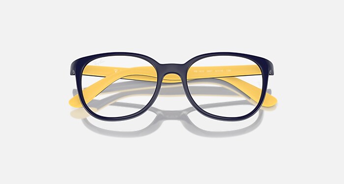 RB1631 OPTICS KIDS BIO-BASED Eyeglasses with Dark Blue On Yellow