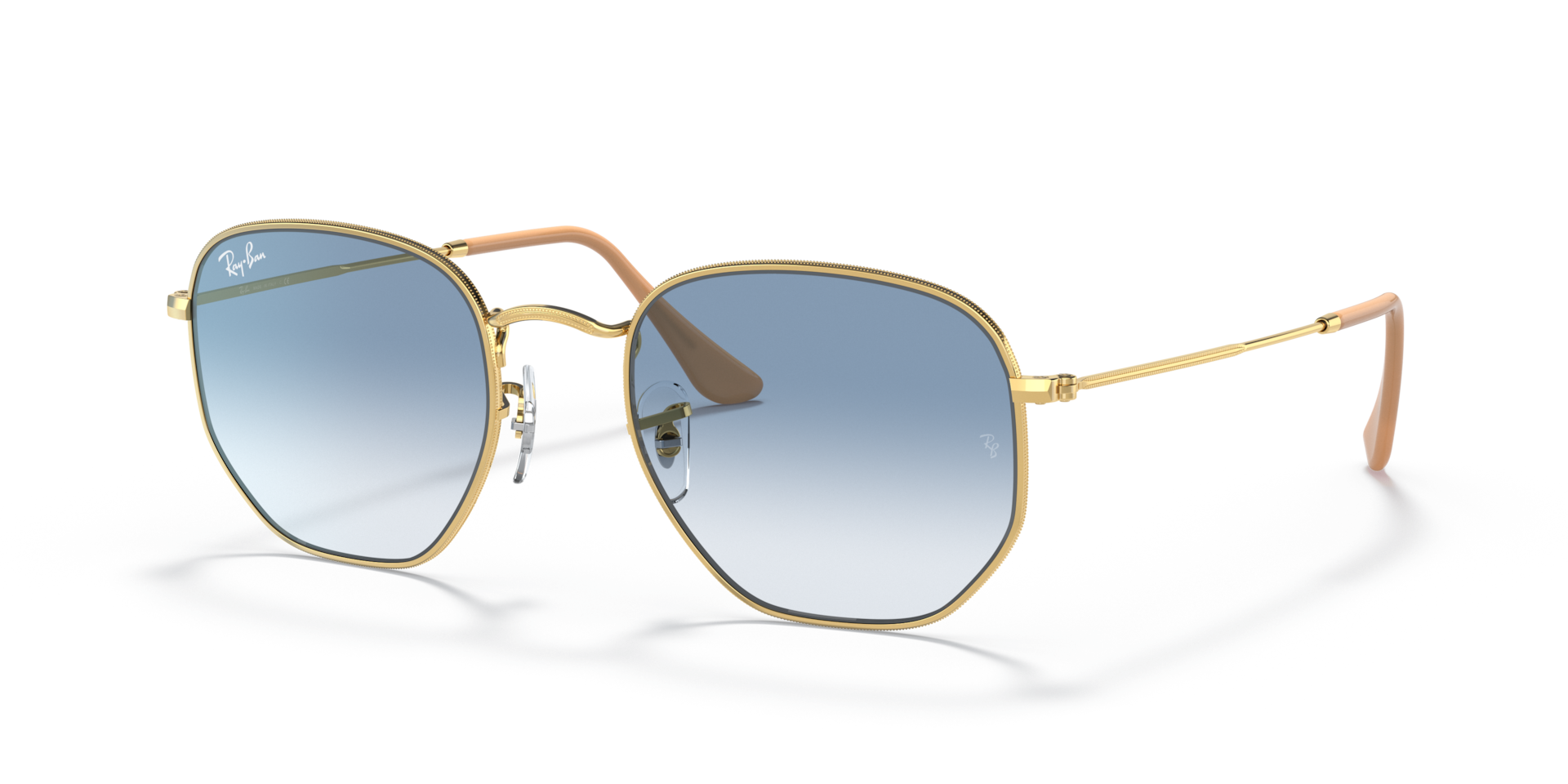 HEXAGONAL Sunglasses in Arista Gold and Light Blue Gradient (54-21