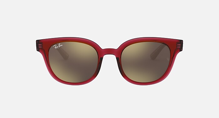 RB4324 Sunglasses in Transparent Red and Light Brown Mirror (50-21