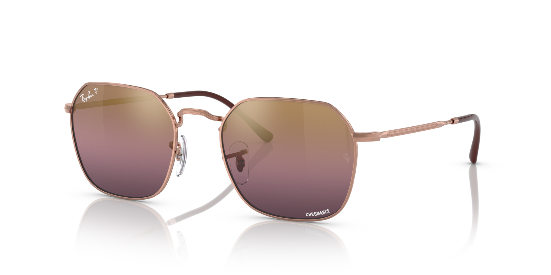 Ray-Ban Gold Frame Sunglasses with Rose Gold Mirrored Lenses ray ban round metal rose gold tinted | Mercari main image 3
