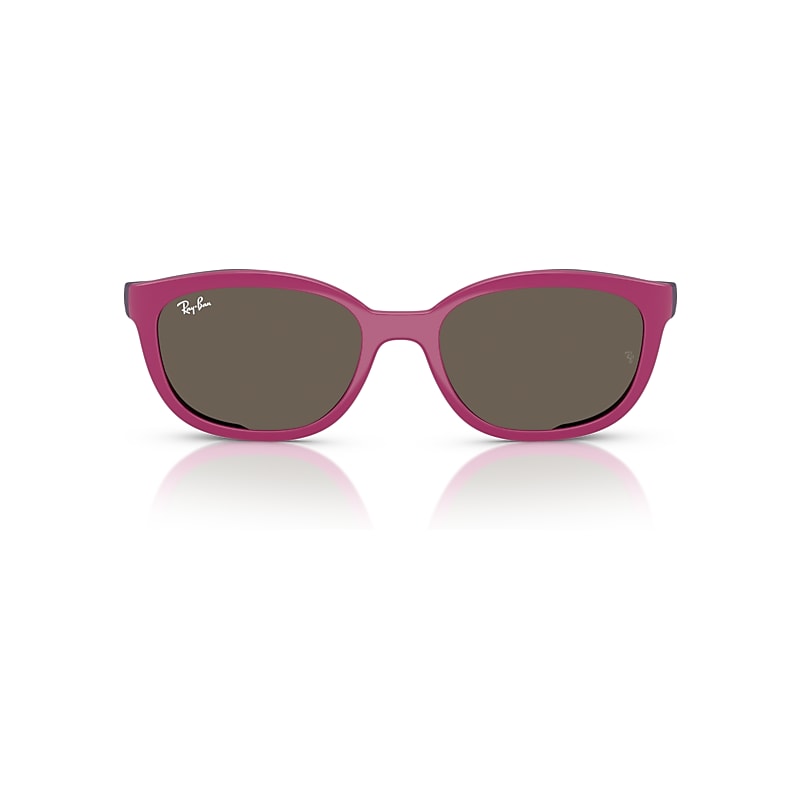Ray-Ban Rb1632 Clip-on Kids Bio-based - Monture Fuchsia Sur Caoutchouc Violet Verres Brun 48-16