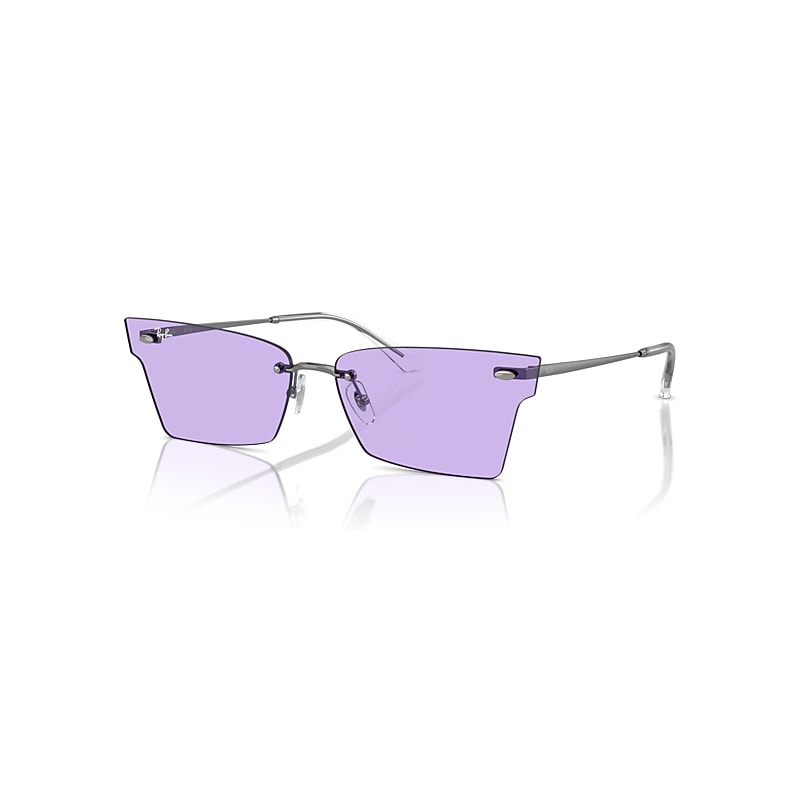 Ray-Ban Sunglasses  Xime Bio-Based - Gunmetal Frame Violet Lenses 64-15, RB3730