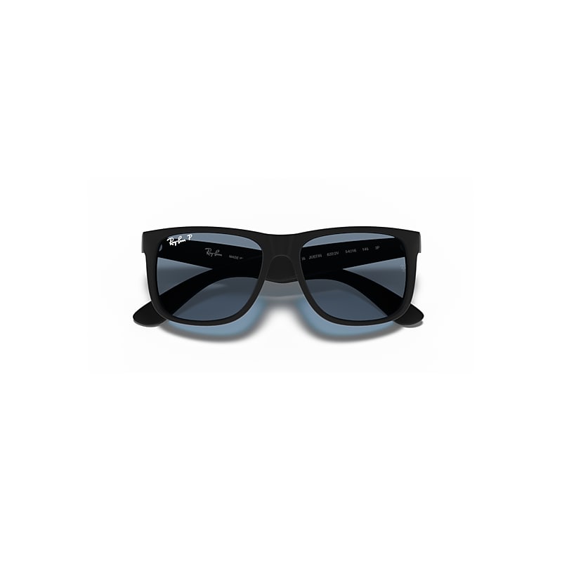 JUSTIN CLASSIC Polarized Sunglasses in Rubber Black and Dark Blue