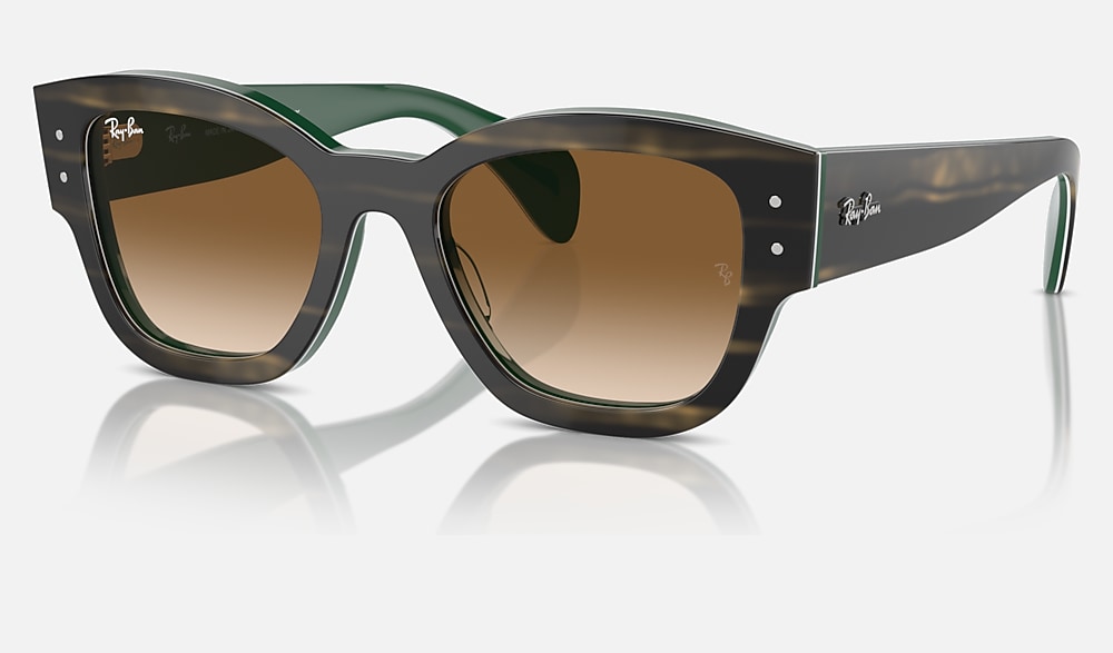 JORGE サングラス Striped Green On Green と Clear & Brown (52-20