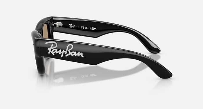 WAYFARER PUFFER CRYSTAL EDITION Sunglasses in Black and Dark Brown