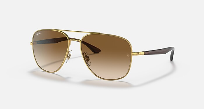 Ray-Ban サングラス ゴールドフレーム ブラウンレンズ RB3683 サングラス アリスタゴールド と ブラウン (56-15) - RB3683
