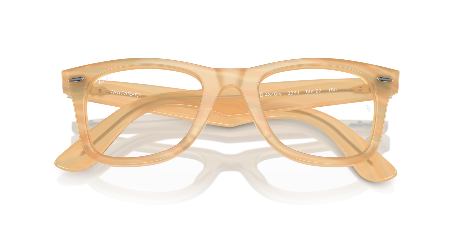 Ray-Ban Wayfarer Ease Optics Change Eyeglasses Photo Striped Brown Frame Clear Lenses Polarized 50-22 188$