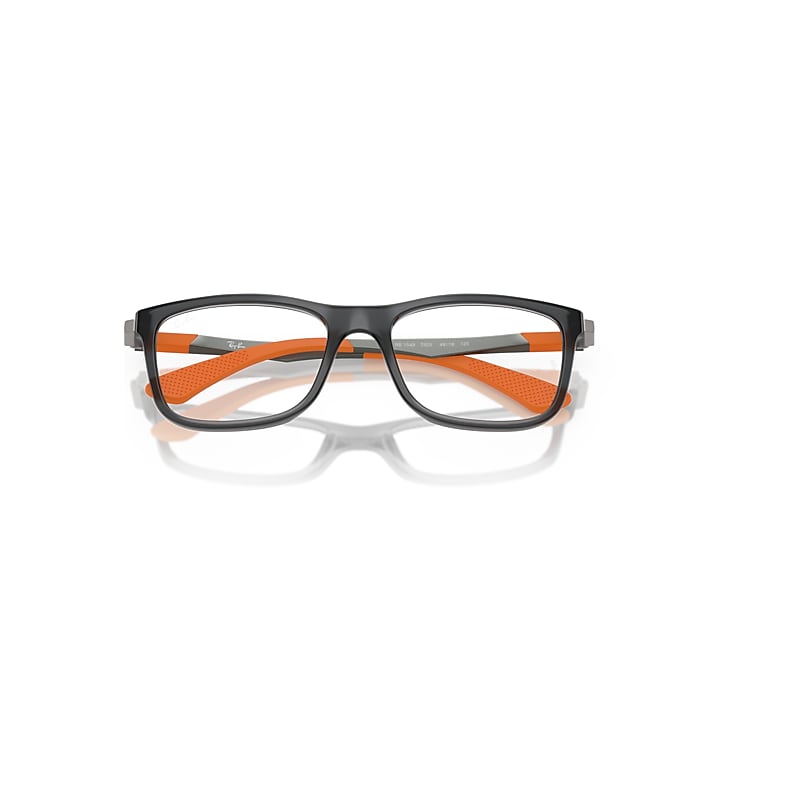 Ray-Ban Rb1549 Optics Kids Optical Gunmetal/rubber Orange Frame Clear Lenses Polarized 48-16
