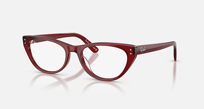 RB5449D OPTICS Eyeglasses with Transparent Bordeaux and Clear (54